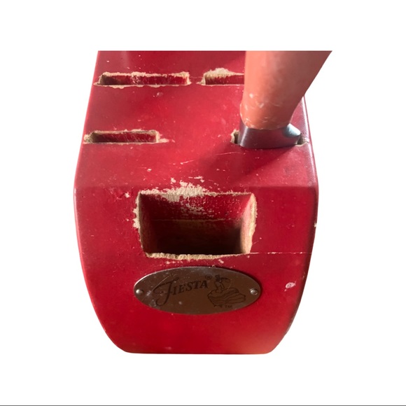 Fiesta Red Knife Cutlery Set With Block - Picture 2 of 6